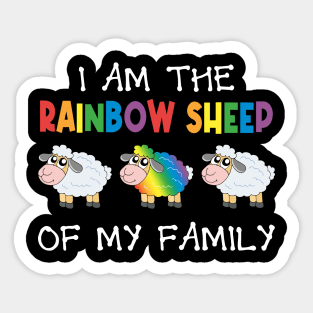 The Rainbow Sheep of My Family Parents Support Pride Gift For Women Men Sticker
